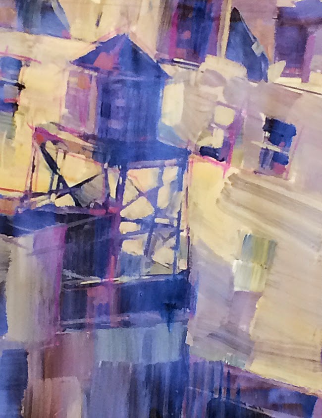 Harlem Watertowers Acrylic 14x14" SOLD