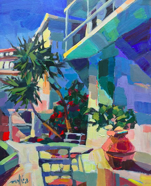 Greek Courtyard 8x10" Acrylic