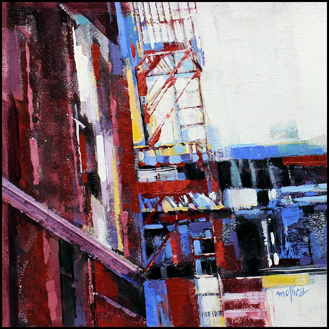 Chelsea Fire Escapes 14x14" Acrylic