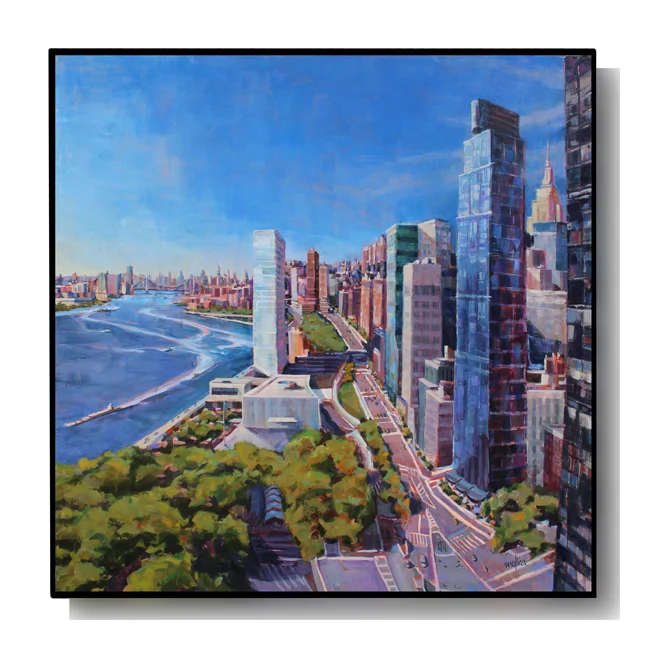 East Side View of Manhattan, 60x60" Acrylic SOLD