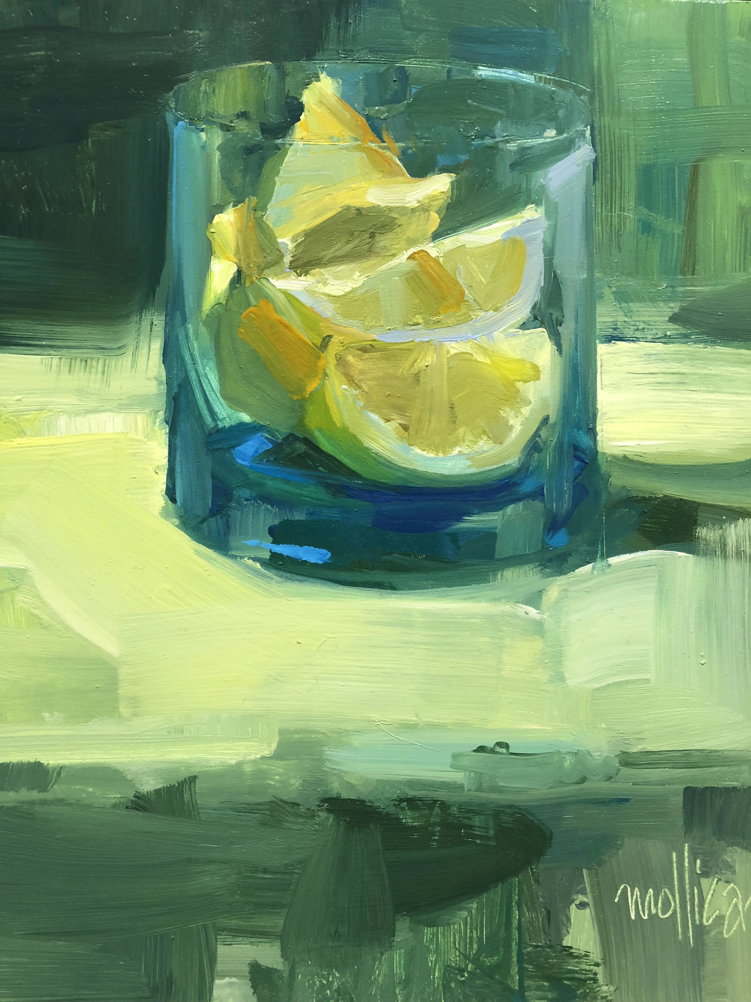 Lemons in a Blue Glass