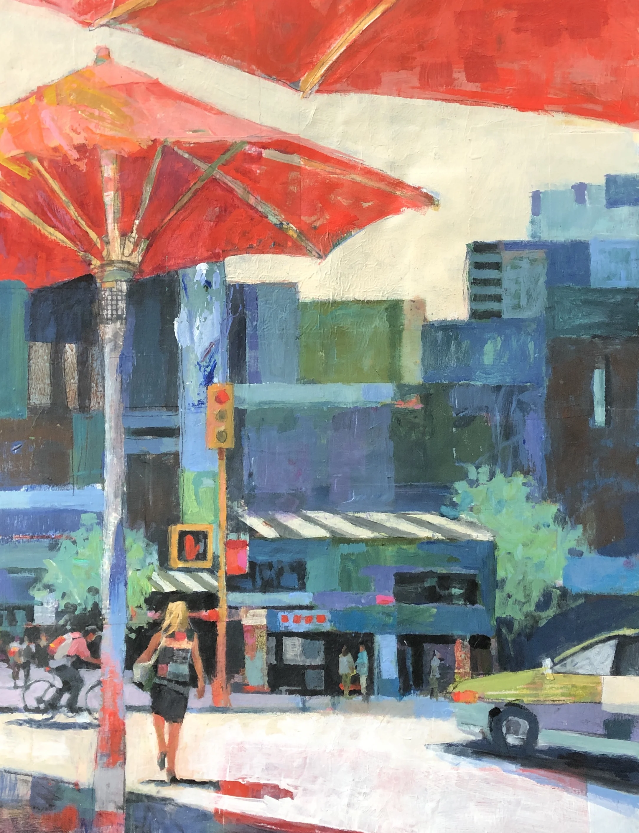 Red Umbrellas 18x24” Acrylic