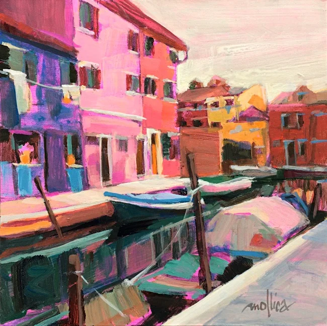 Burano Boats (Sold) 8x8 Acrylic