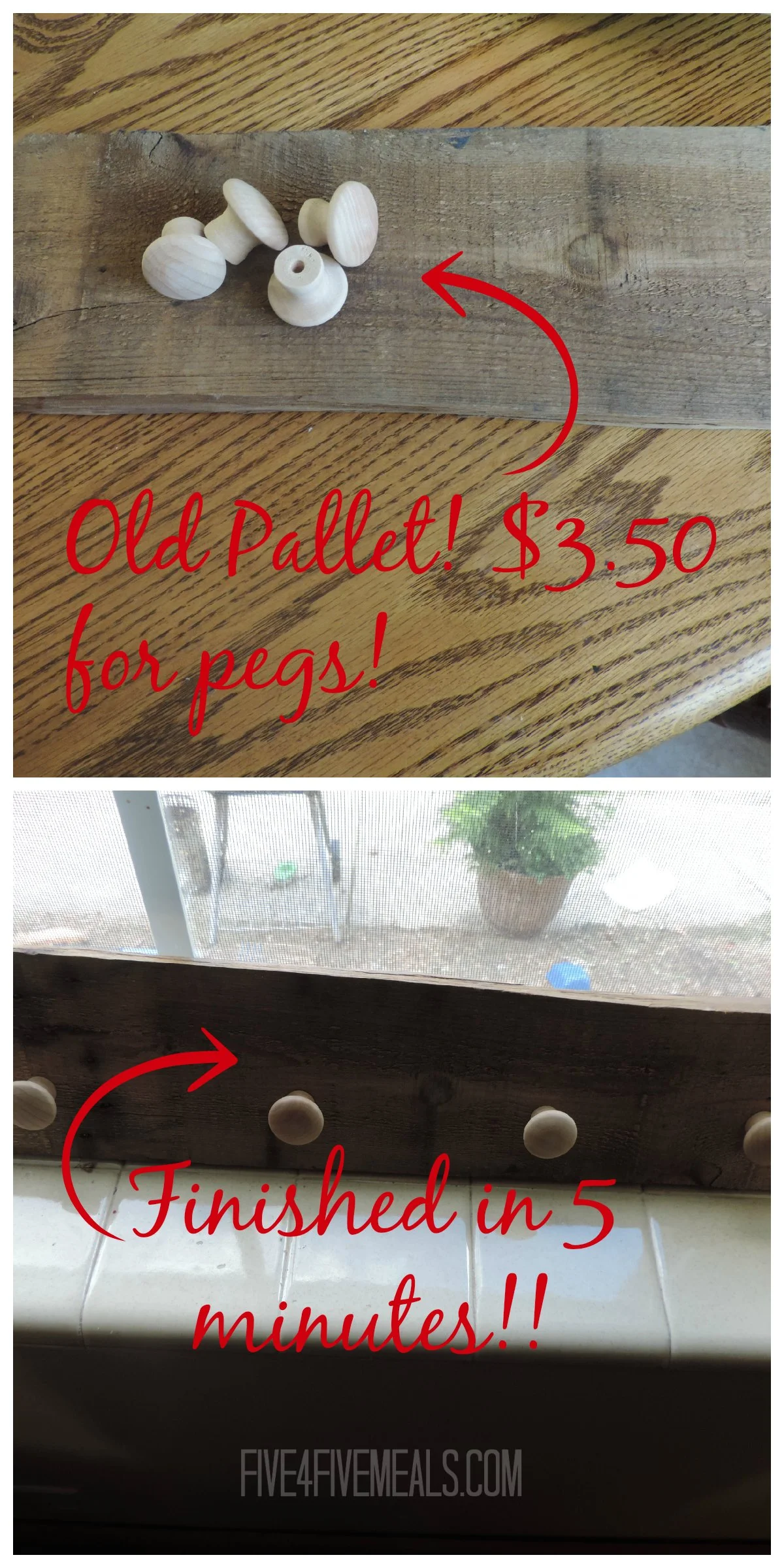 How to make a peg rack for less than $5 in five minutes out of an old pallet.jpg
