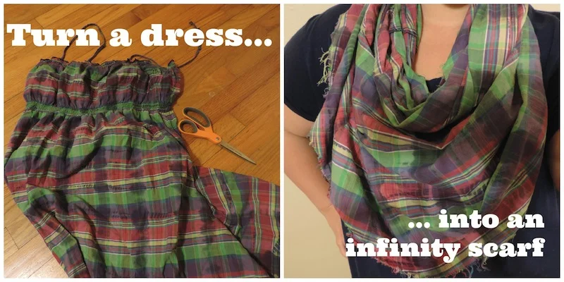 turn a dress into an infinity scarf.jpg