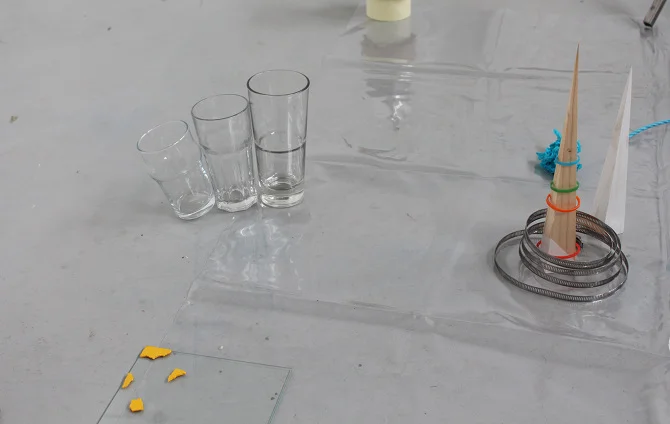 Untitled, glasses, wood, transparency vinyl, etc, 2015 @DongKwang Jo