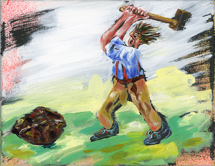 Nut Cracker , oil, latex and acrylic on canvas, 2015 @Joe Carrozzo