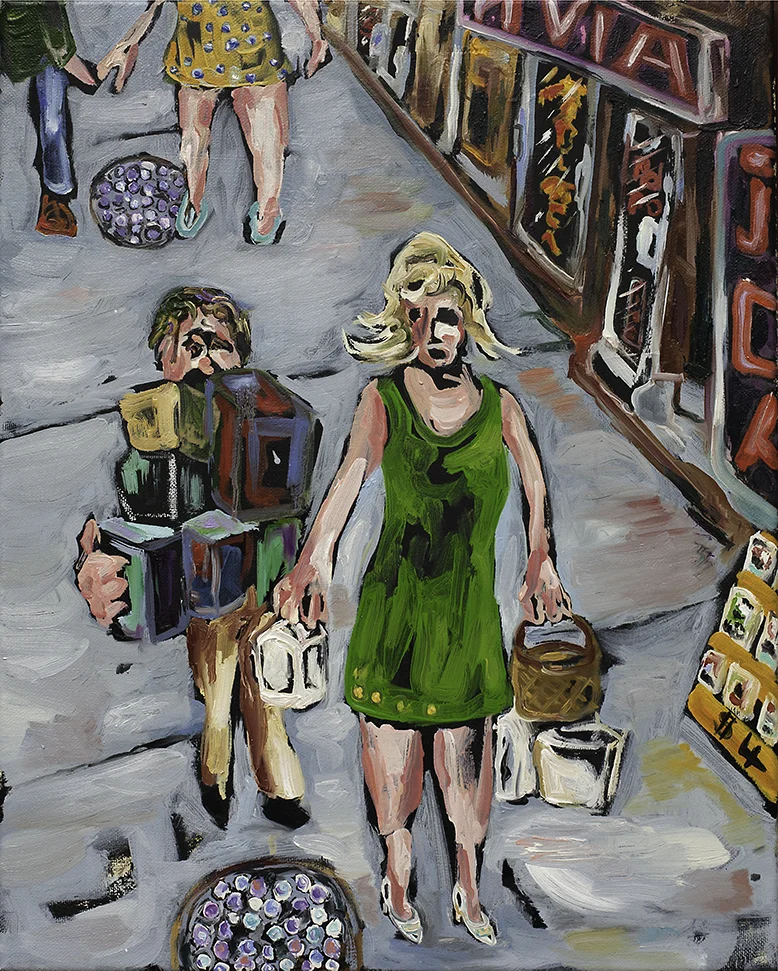 Shoppers , oil, acrylic and latex on canvas, 2015 @Joe Carrozzo