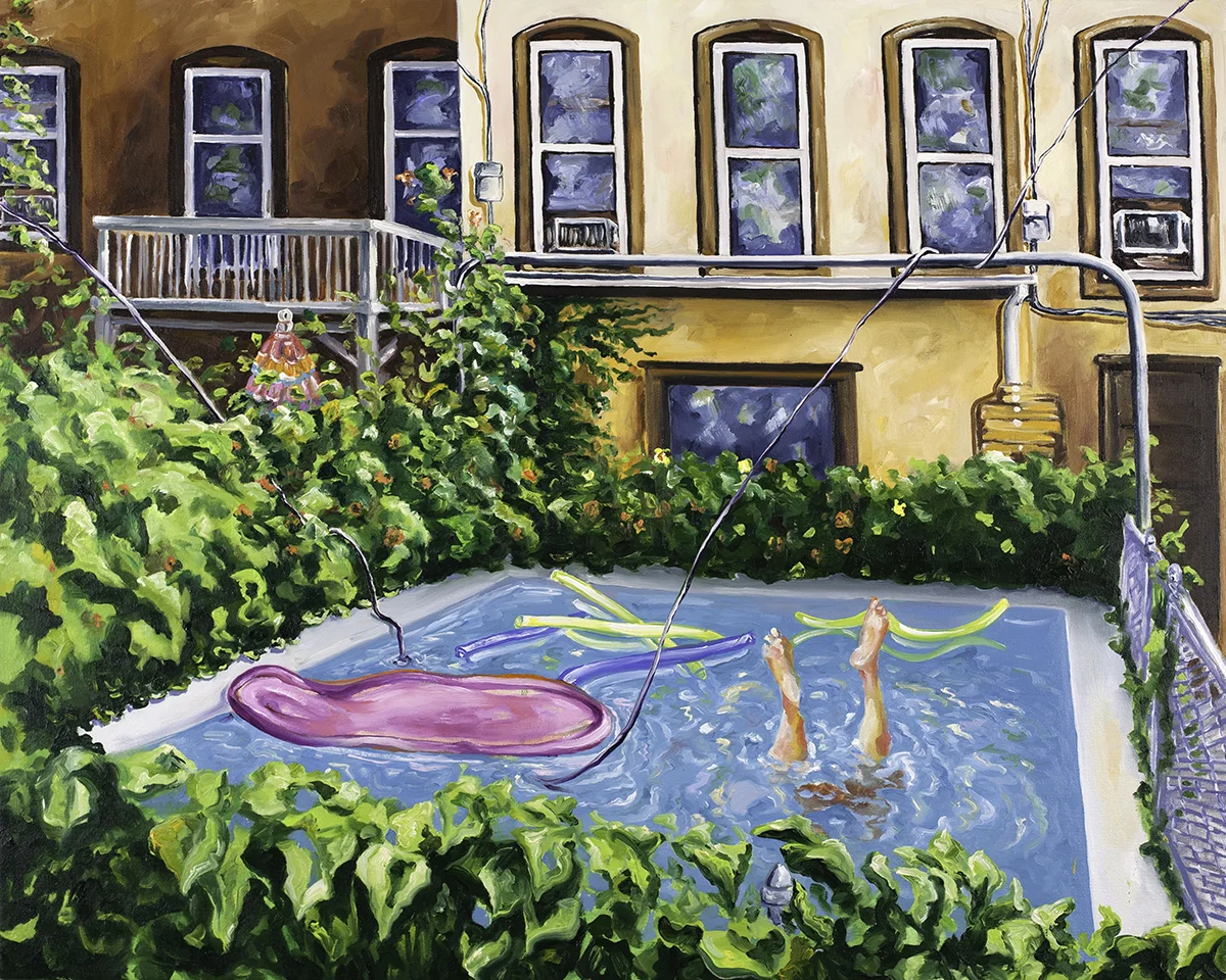 Backyard Swim , o il on canvas, 2016 @ Joe Carrozzo