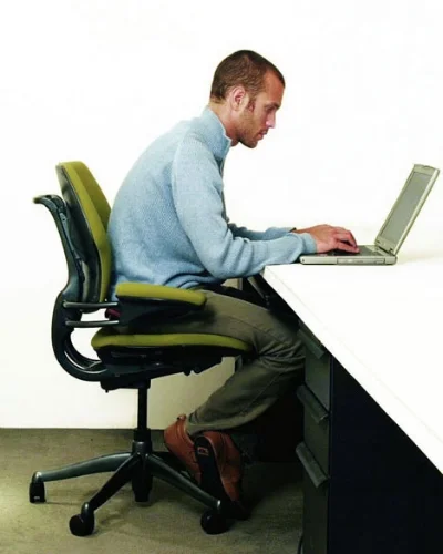 Does this posture look familiar to you? It is probably a major cause of your back pain, shoulder/neck pain, and headaches!