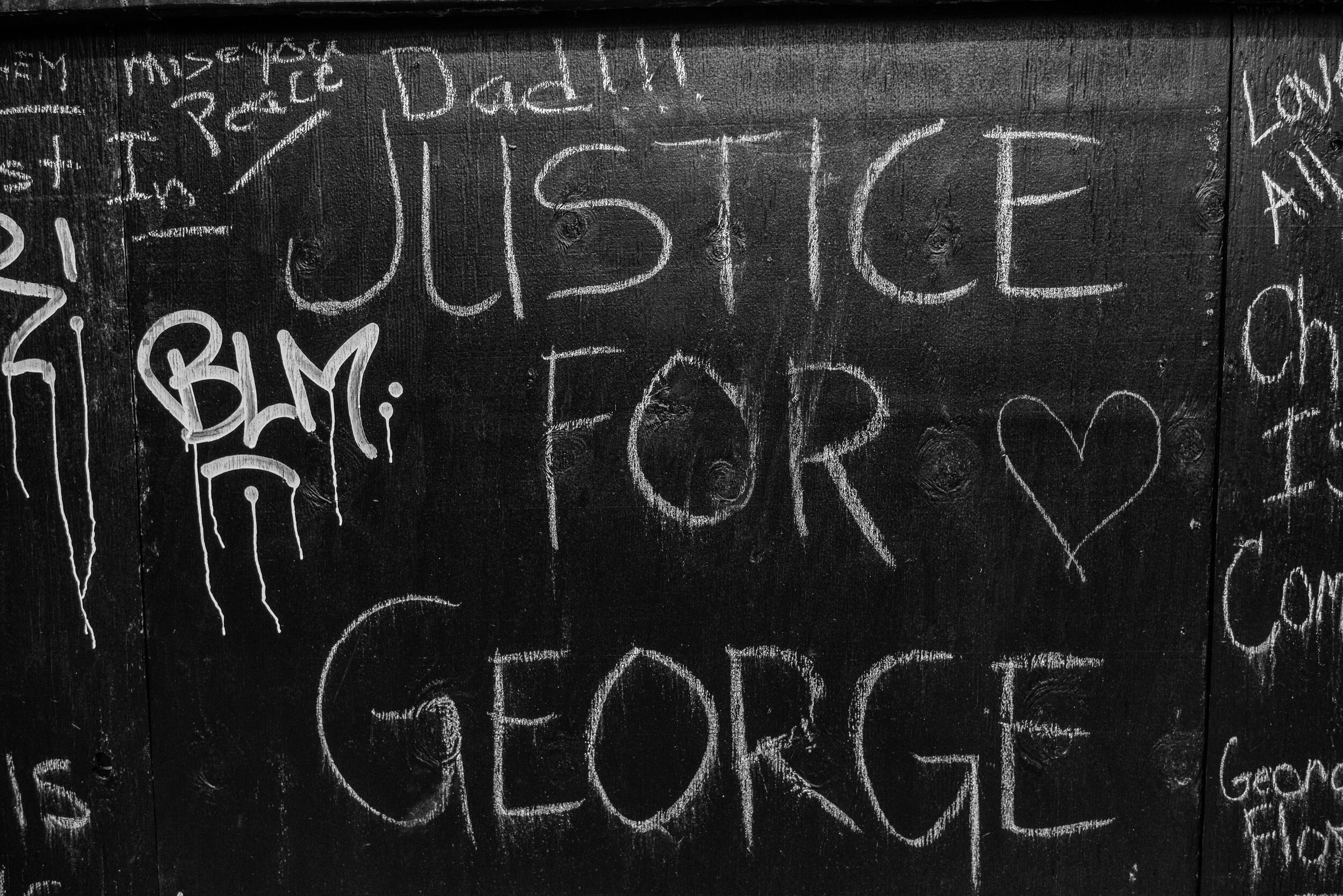  “Justice for George” &nbsp;written on boarded up windows near the Hennepin County Government Center where the Derek Chauvin trial is taking place in downtown Minneapolis, Minnesota, Saturday, April 17,2021. (Seth Herald/Redux Pictures) 