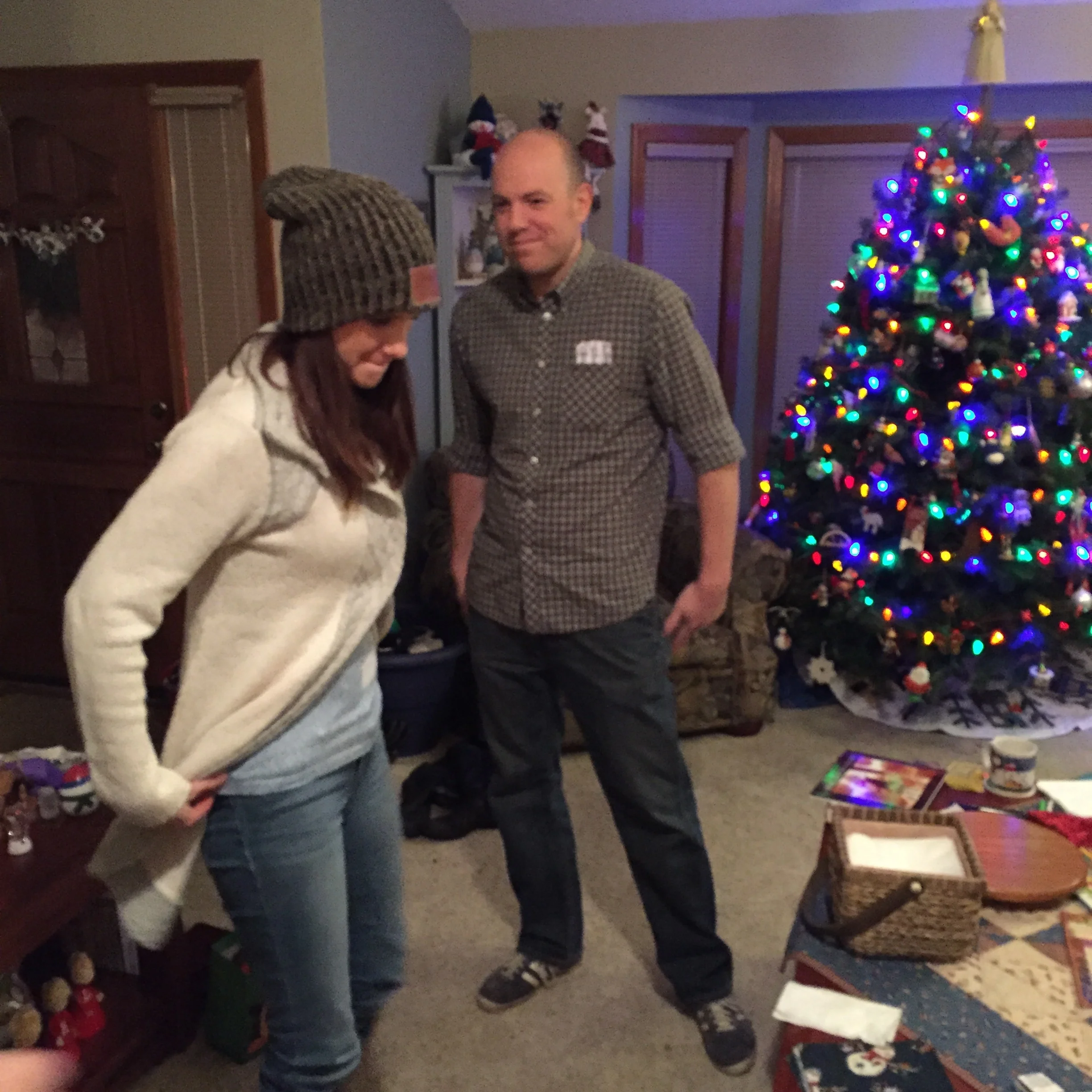 Wearing my beanie standing up for Charades ...
