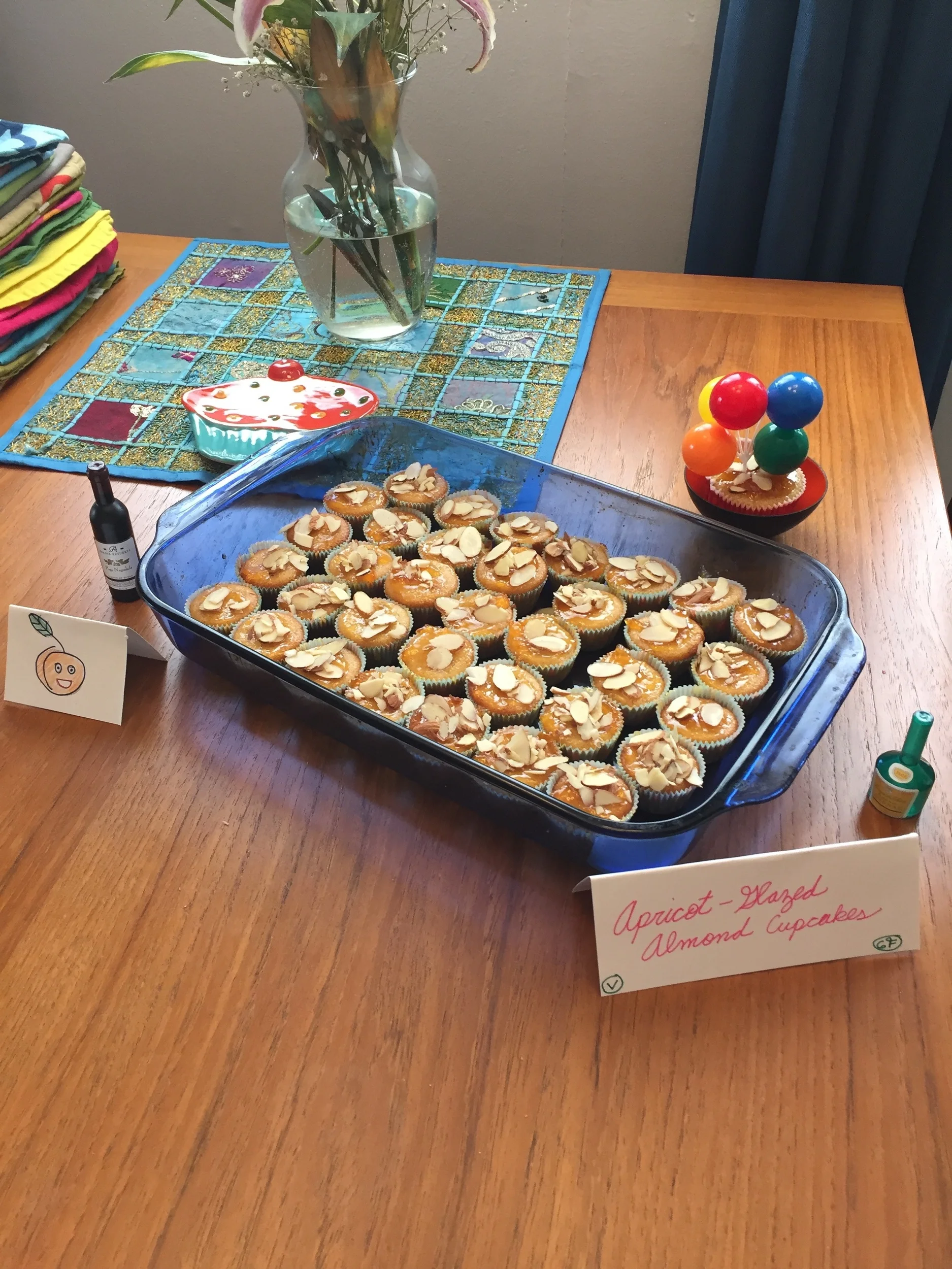 Apricot-Glazed Almond Cupcakes