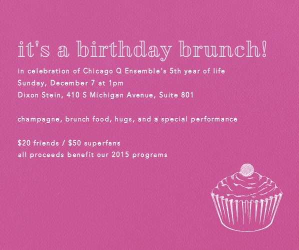 Invitation design for fundraising brunch, 2014
