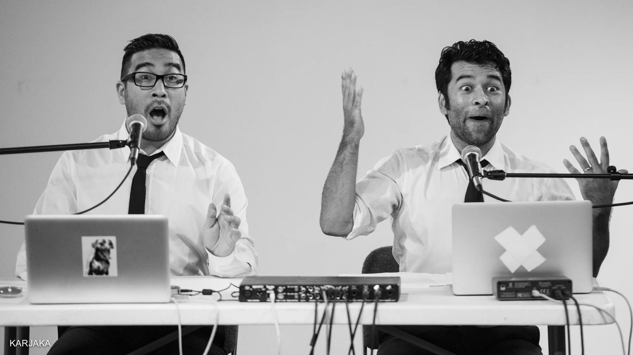 Alejandro (L) and Paul performing scenes from said opera. Photo by Aleksandr Karjaka.