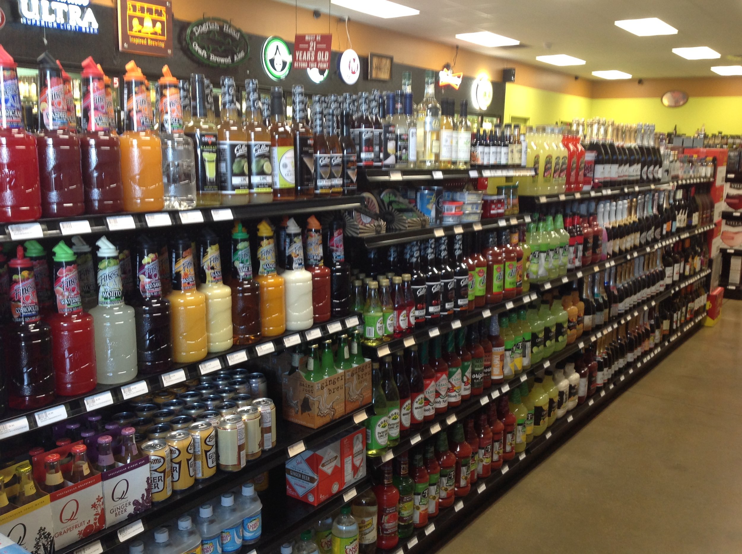  We have all the mixers, bitters and syrups you need to make the perfect drink! Feel free to ask the staff for suggestions! 