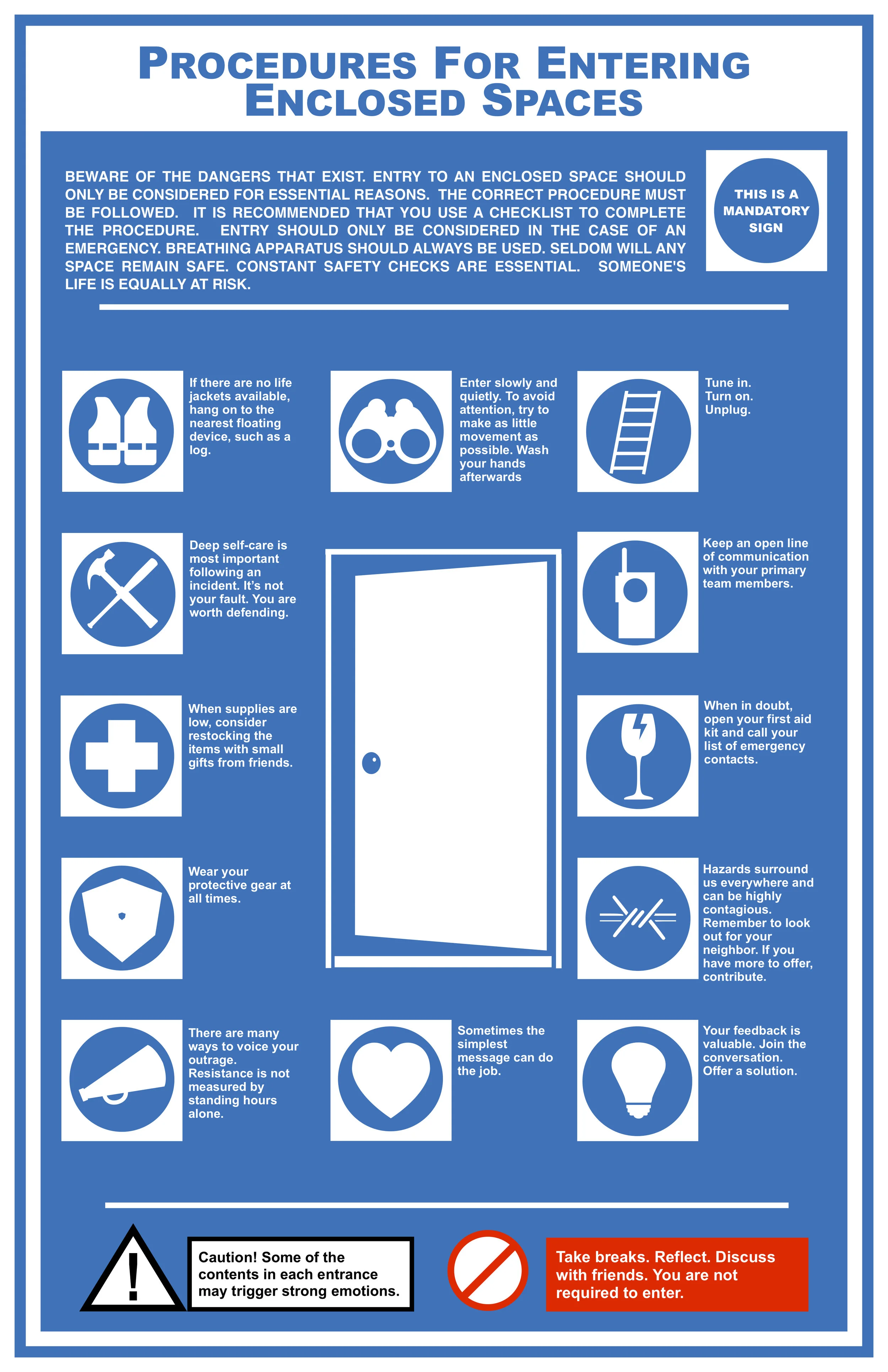 Procedures For Entering Enclosed Spaces safety poster