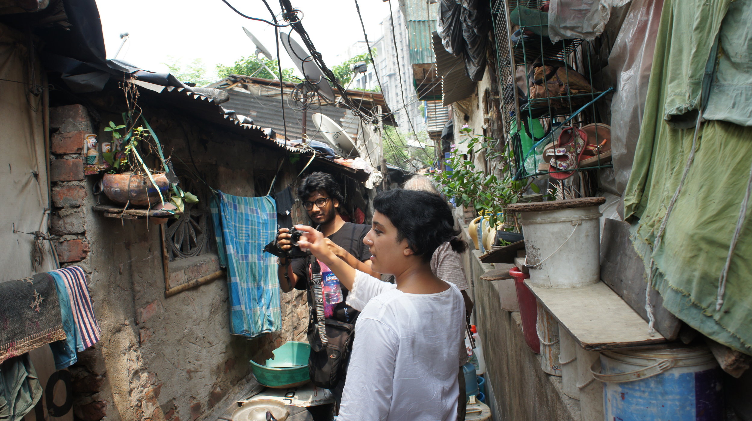Debraj Jana and Kiran Bhumber at New Alipore station slum