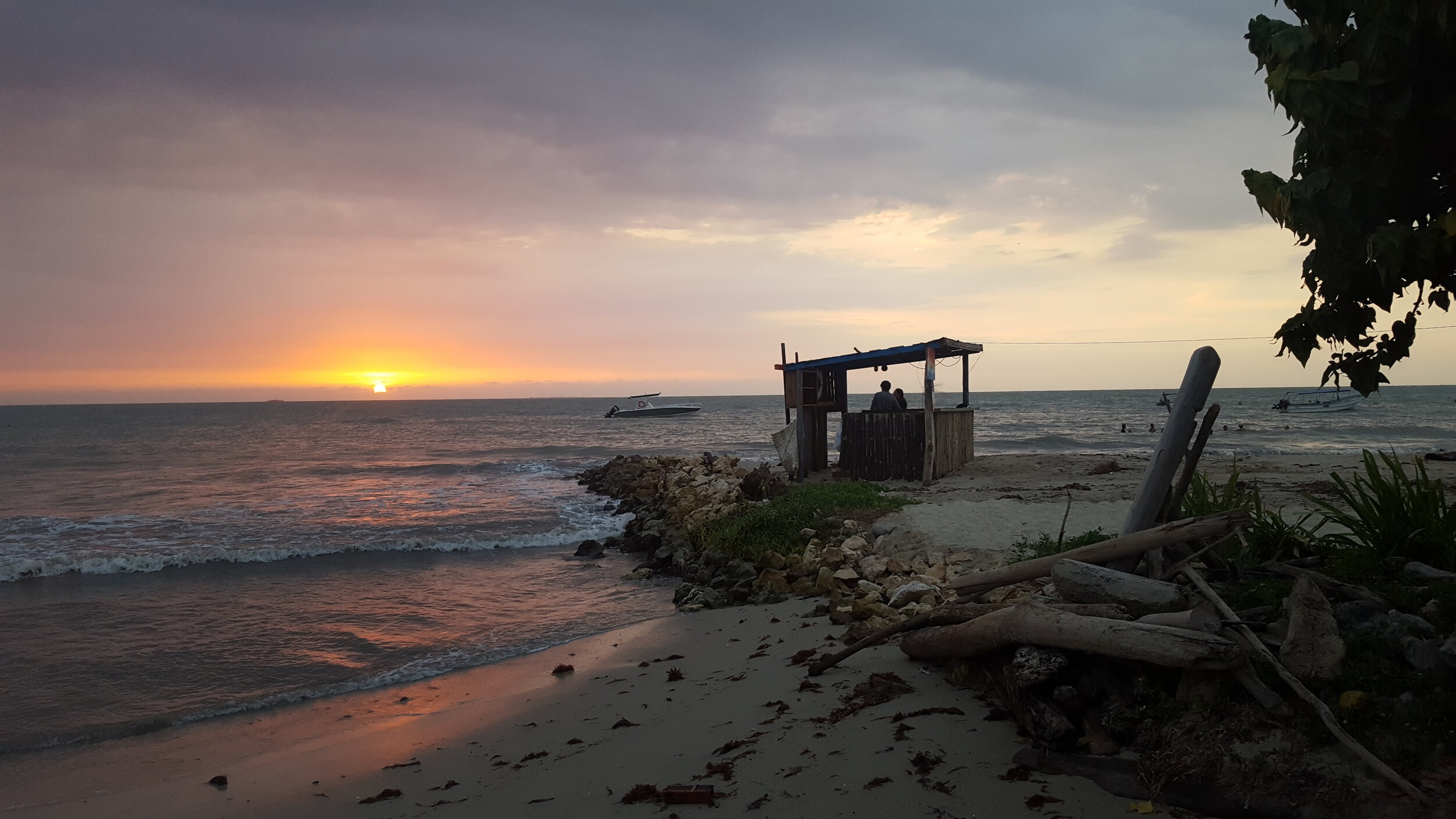 Sunset on the beach in Rincon del Mar