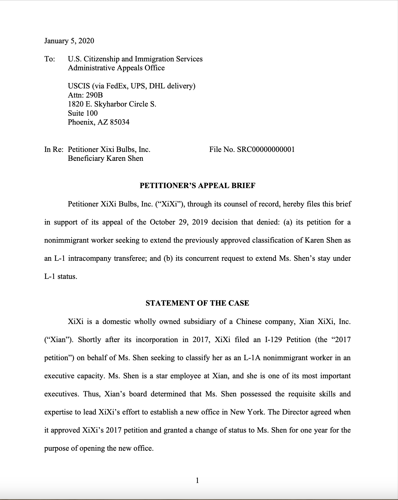 AAO Petitioner Brief