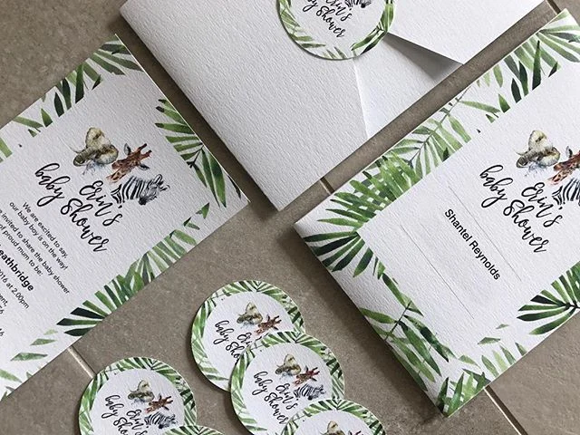 🍃🌴... In The Jungle...🌴🍃
#babyshower #babyonboard #stationery #invitations #design #mumsnbubs #mumtobe