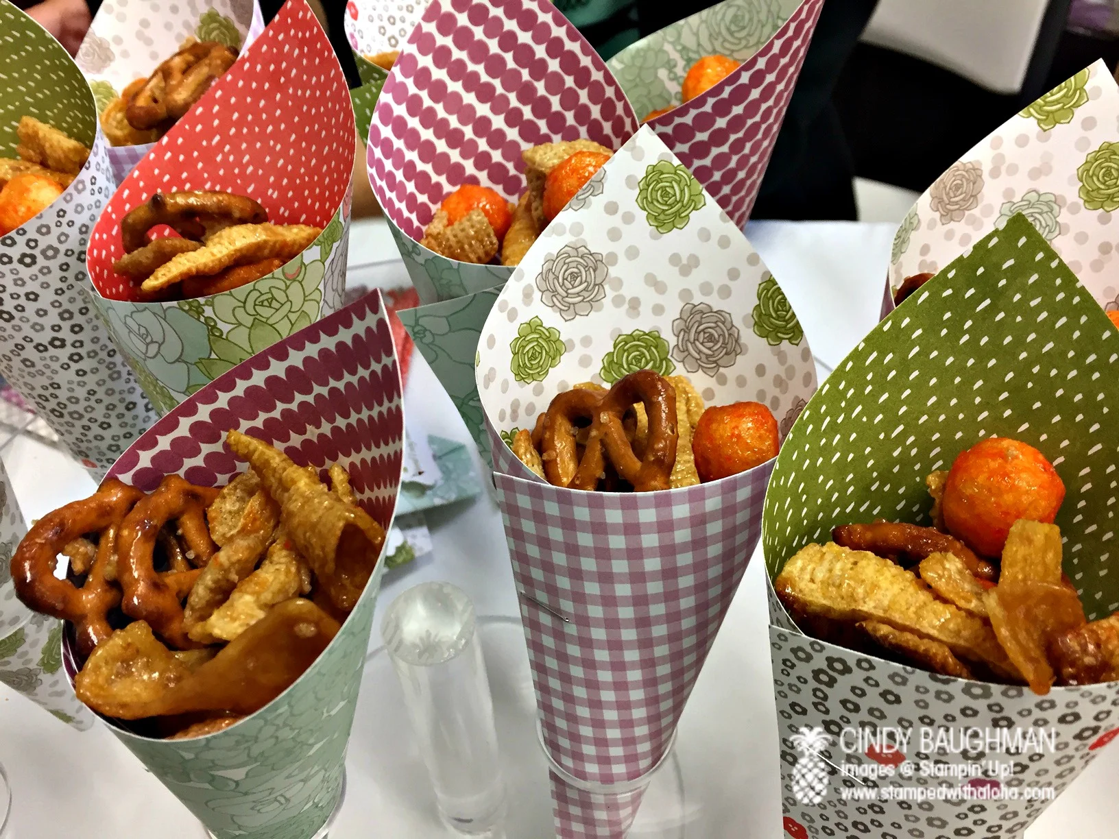 Succulent Snack Cones - www.stampedwithaloha.com