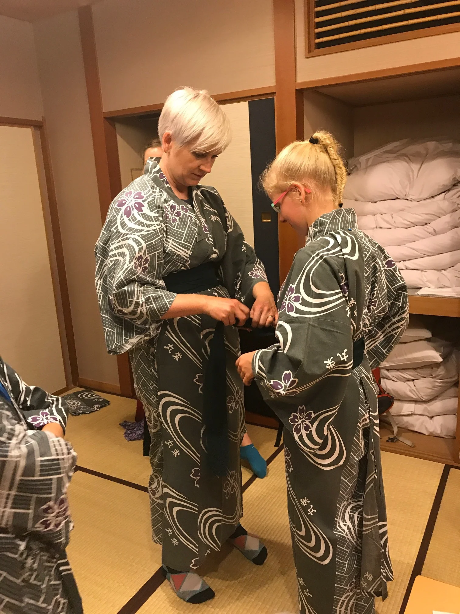 Learning to wear a Yukata