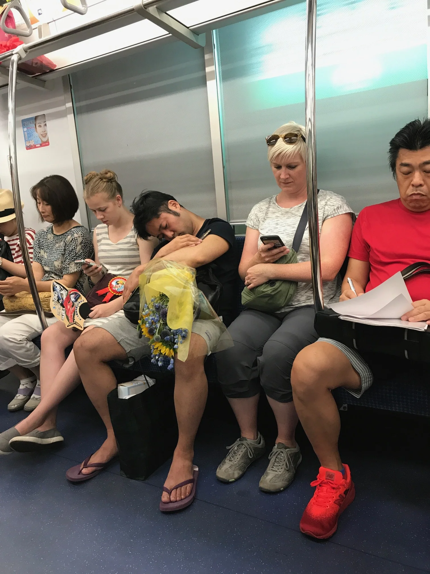 Riding the train in Japan