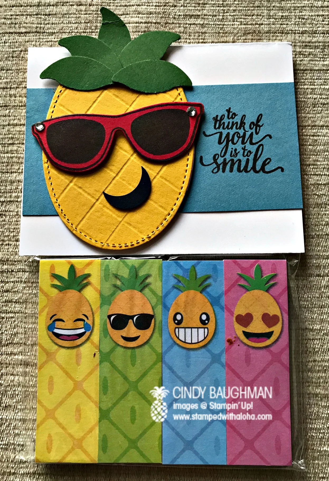 Pineapple Emoji Tabs - www.stampedwithaloha.com