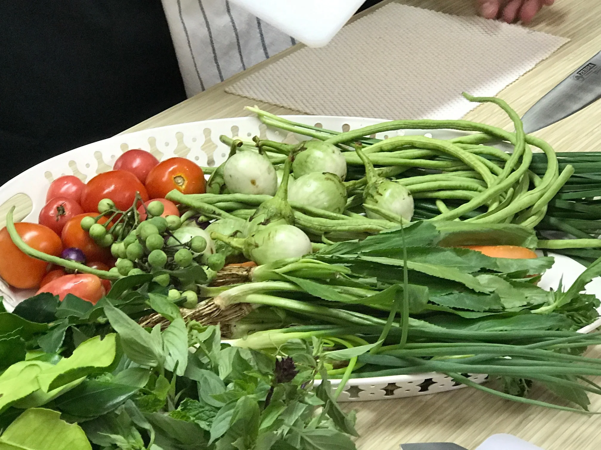 Fresh Vegetables at our Thai Cooking class