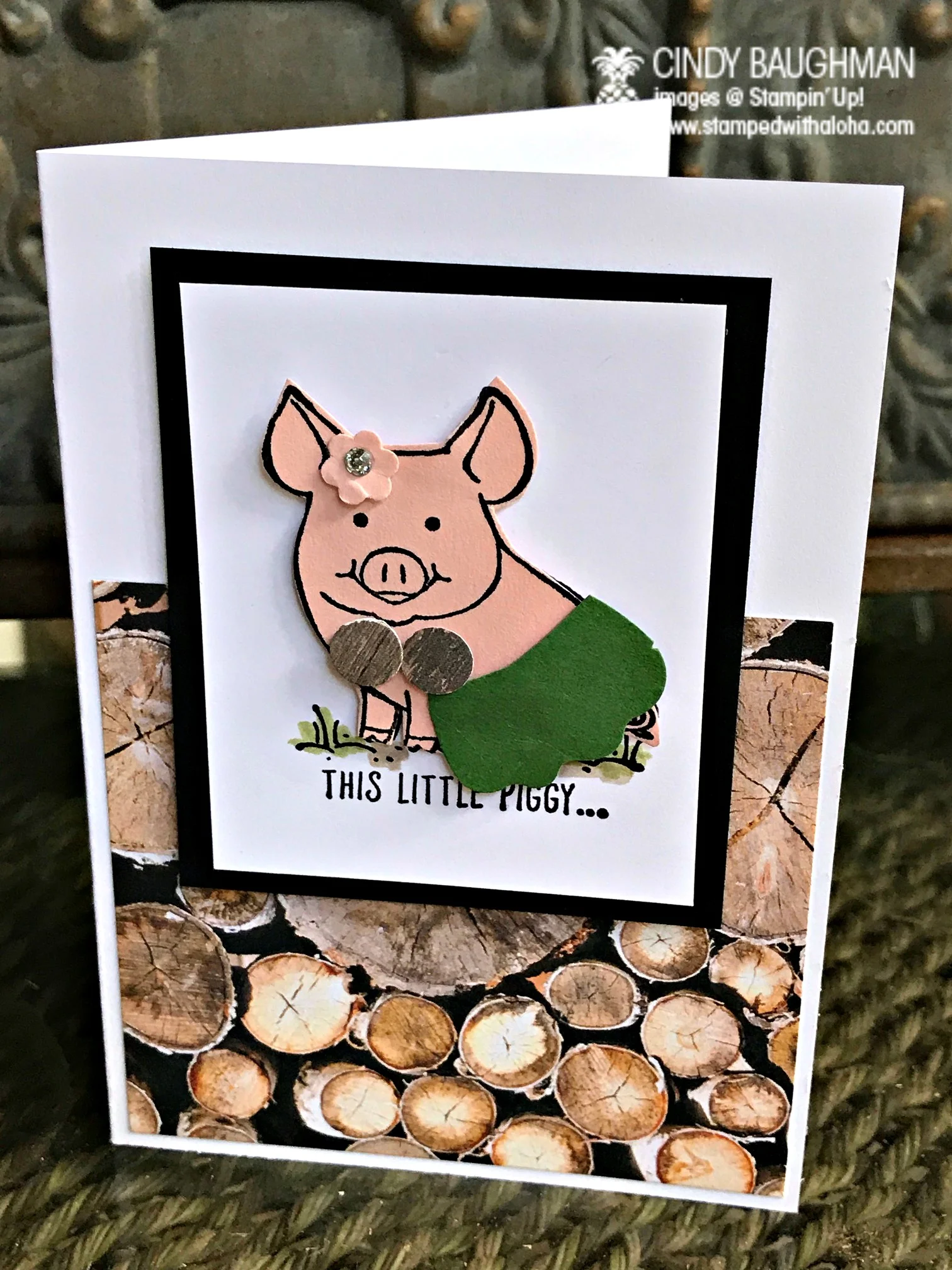 This Little Hula Piggy Card - www.stampedwithaloha.com