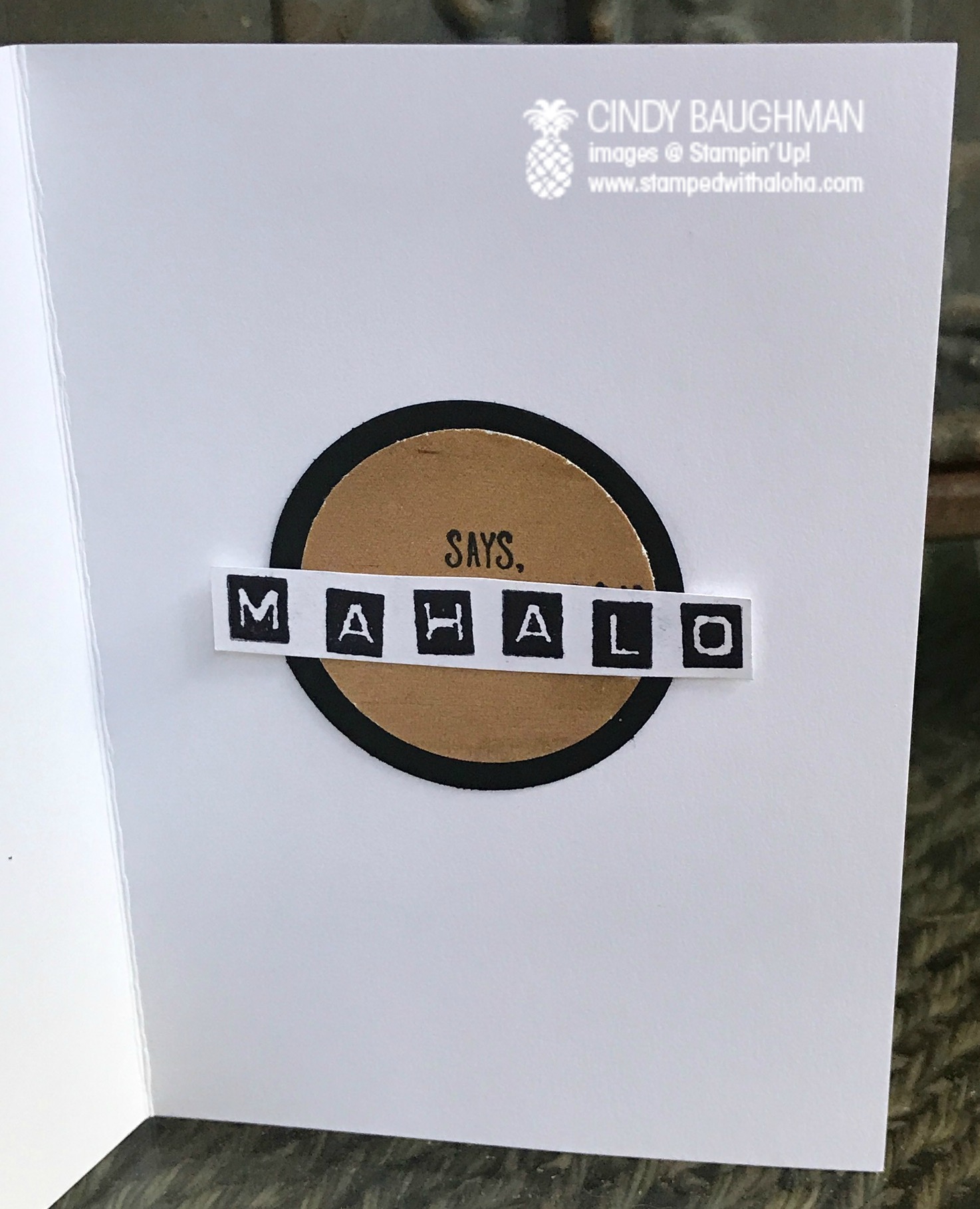 This Little Hula Piggy Card (inside) - www.stampedwithaloha.com