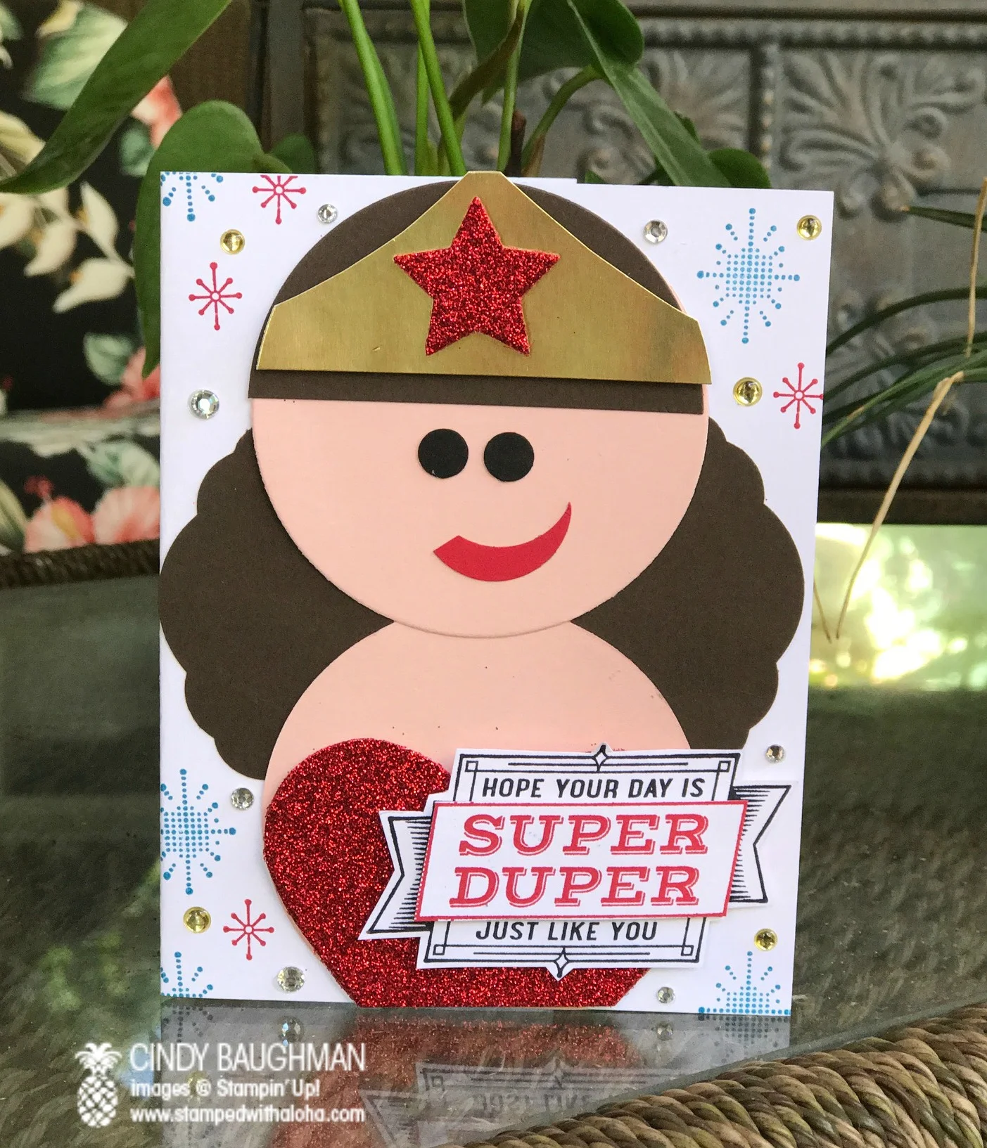 Wonder Woman Card - www.stampedwithaloha.com