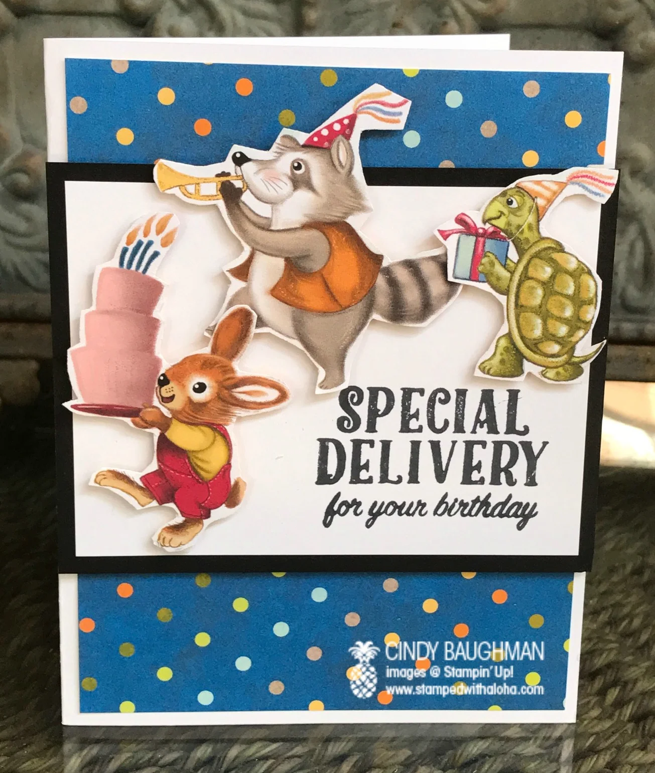 Birthday Delivery Card - www.stampedwithaloha.com