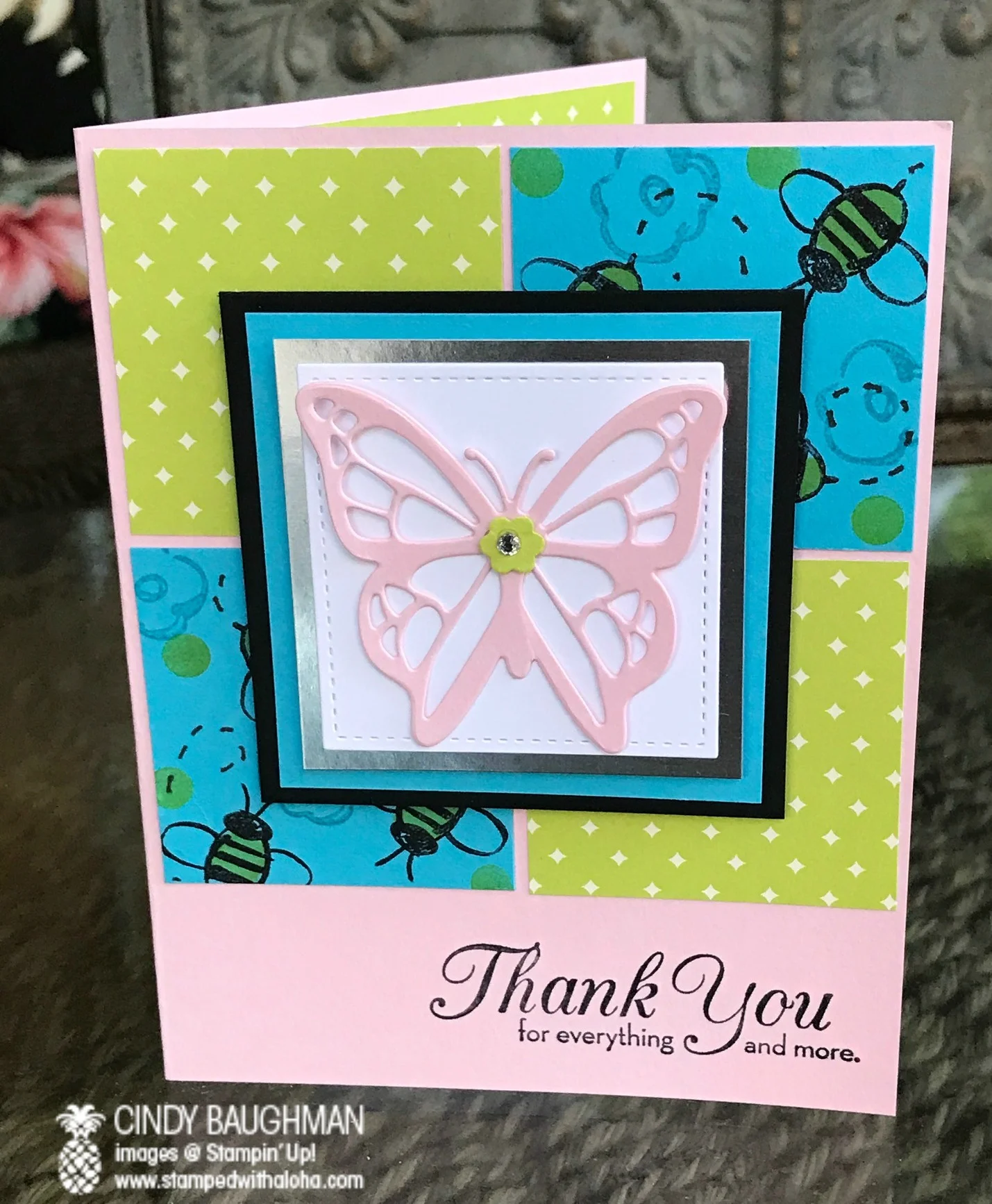 Garden In Bloom Thank You Card - www.stampedwithaloha.com