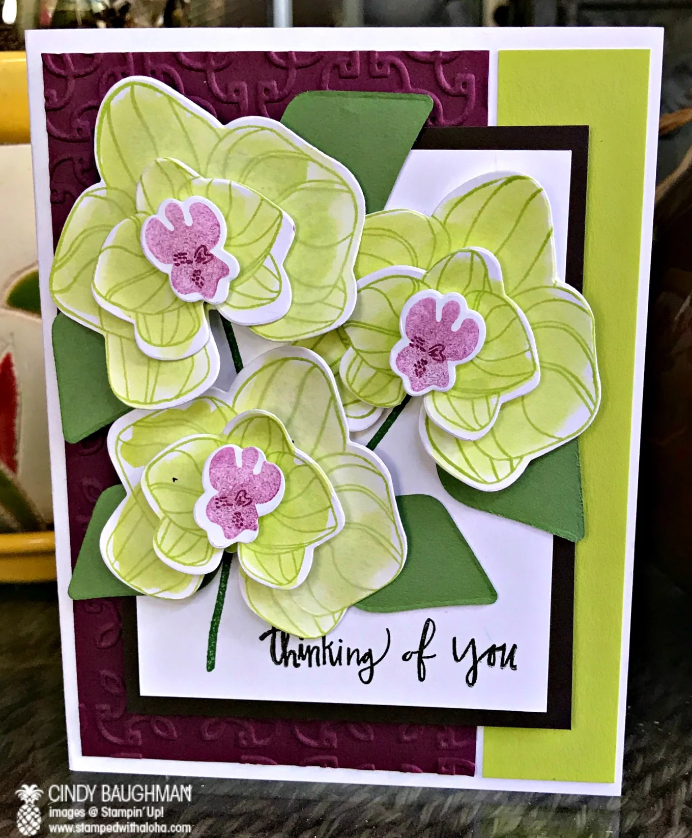 Orchid Card - www.stampedwithaloha.com