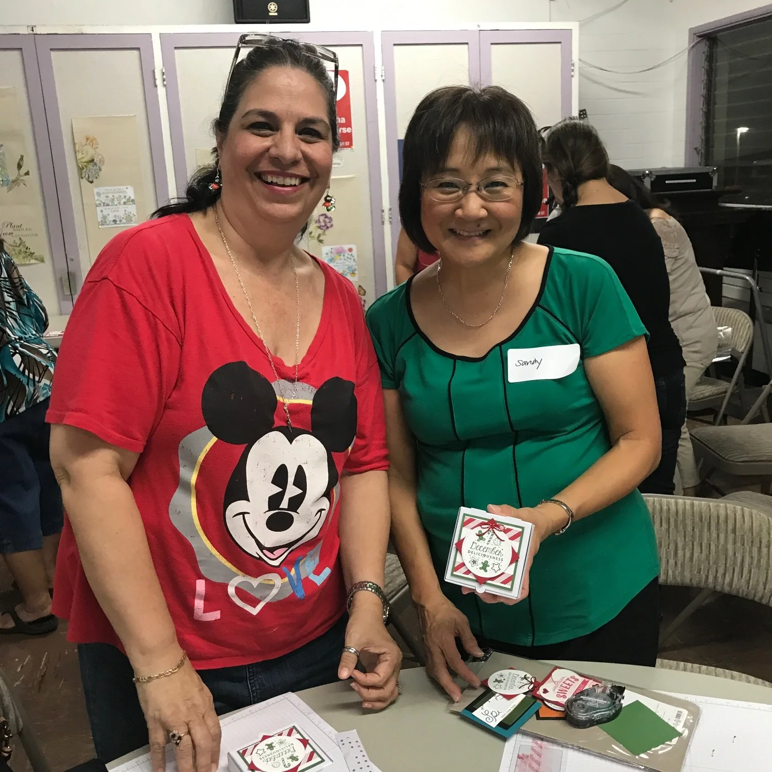 Julie and Sandy at Inspiration Night - www.stampedwithaloha.com