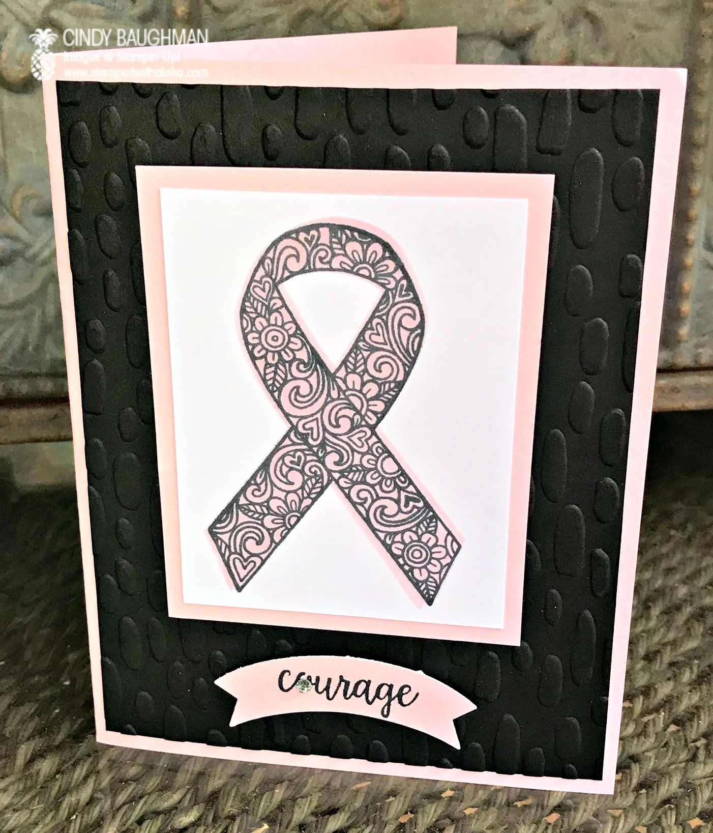 Ribbon of Courage Card - www.stampedwithaloha.com