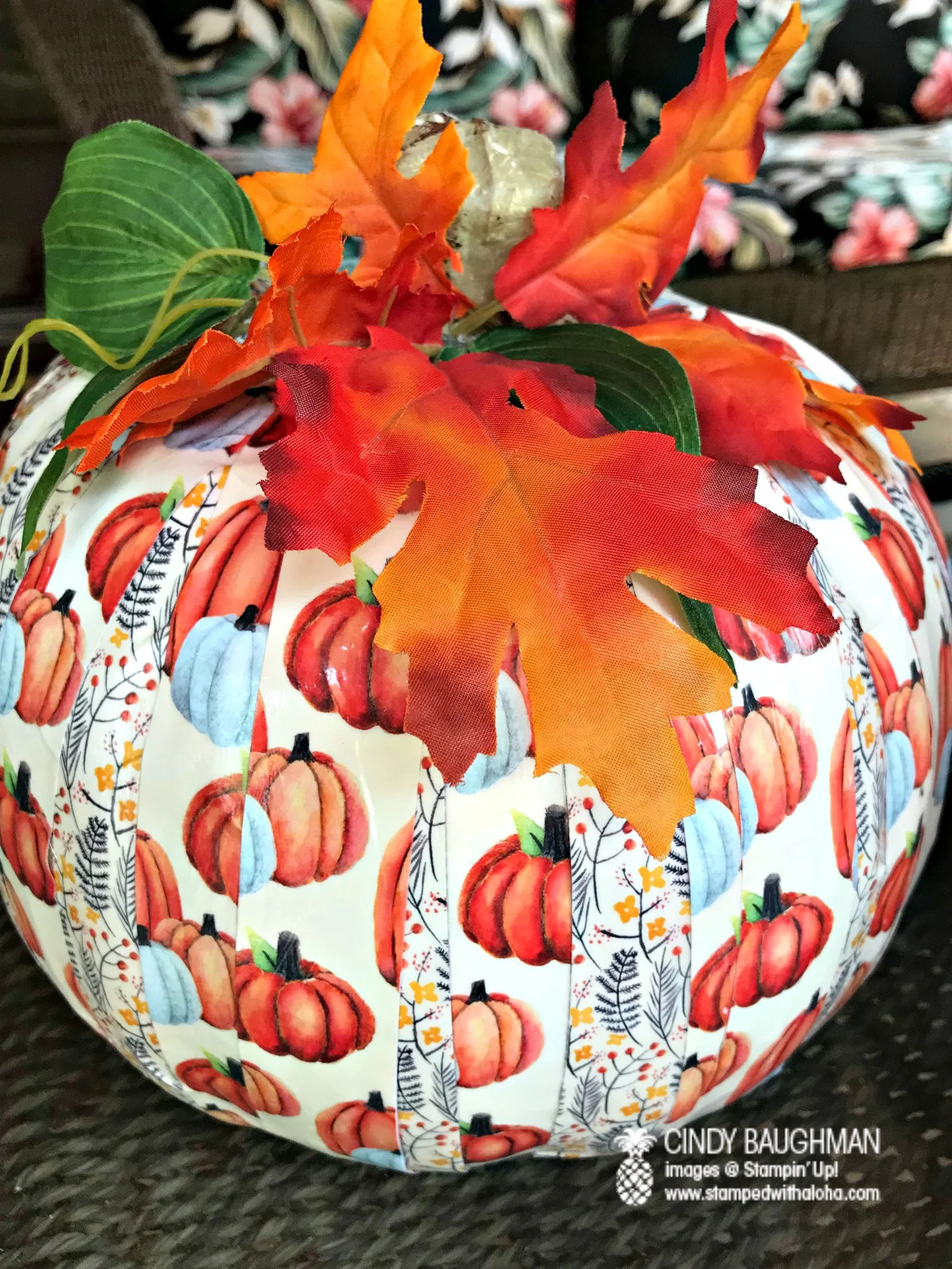 Painted Harvest Pumpkin - www.stampedwithaloha.com