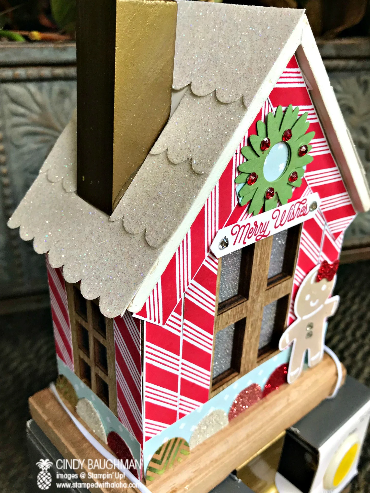 Gingerbread House Stocking Holder - www.stampedwithaloha.com