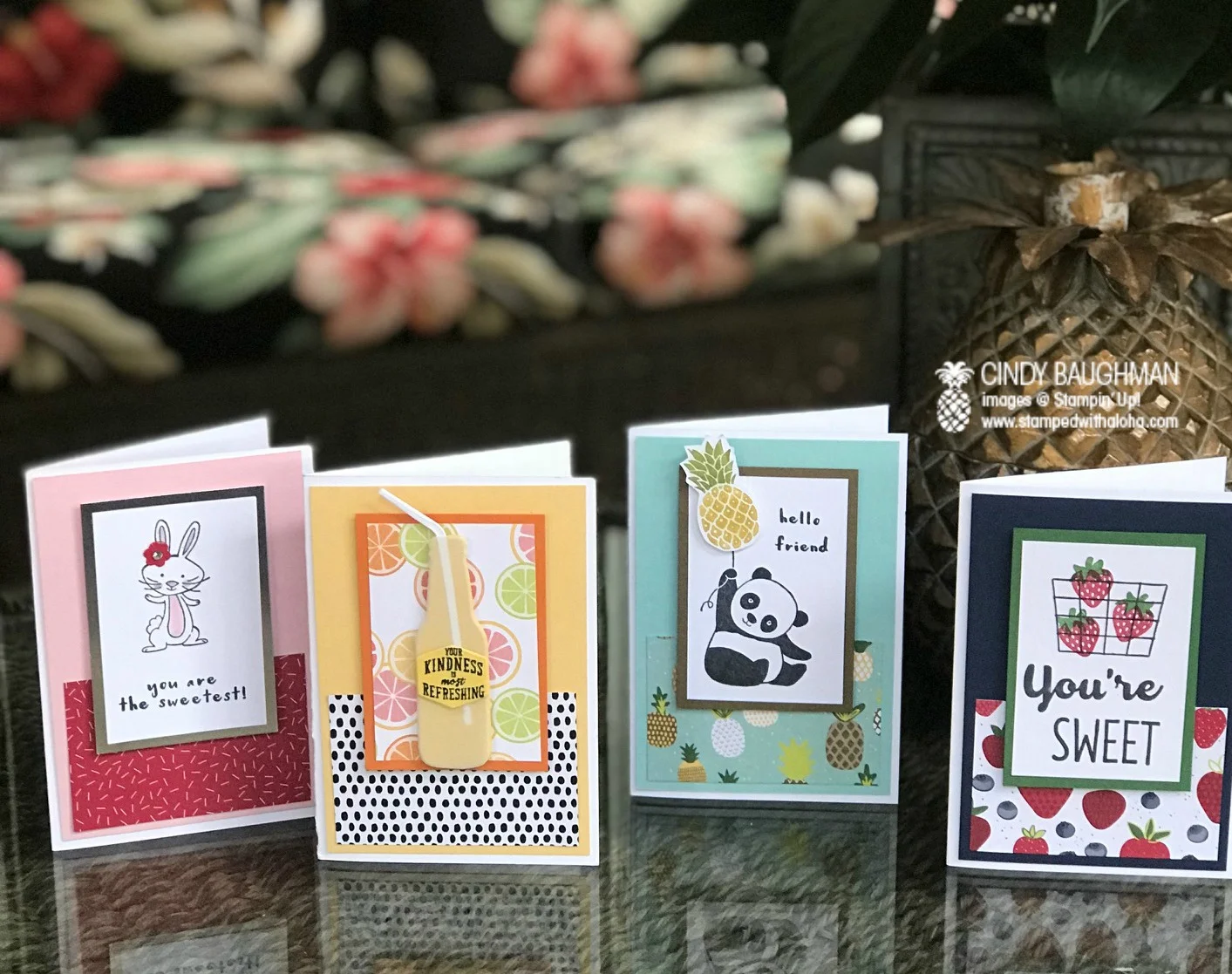 Tutti Frutti Note Cards - www.stampedwithaloha.com