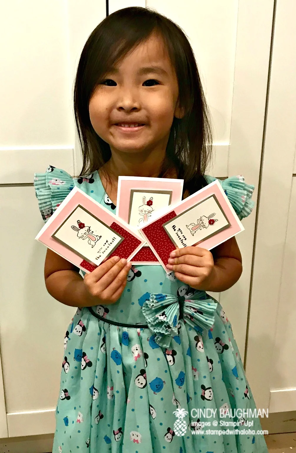 Omi and her bunny cards