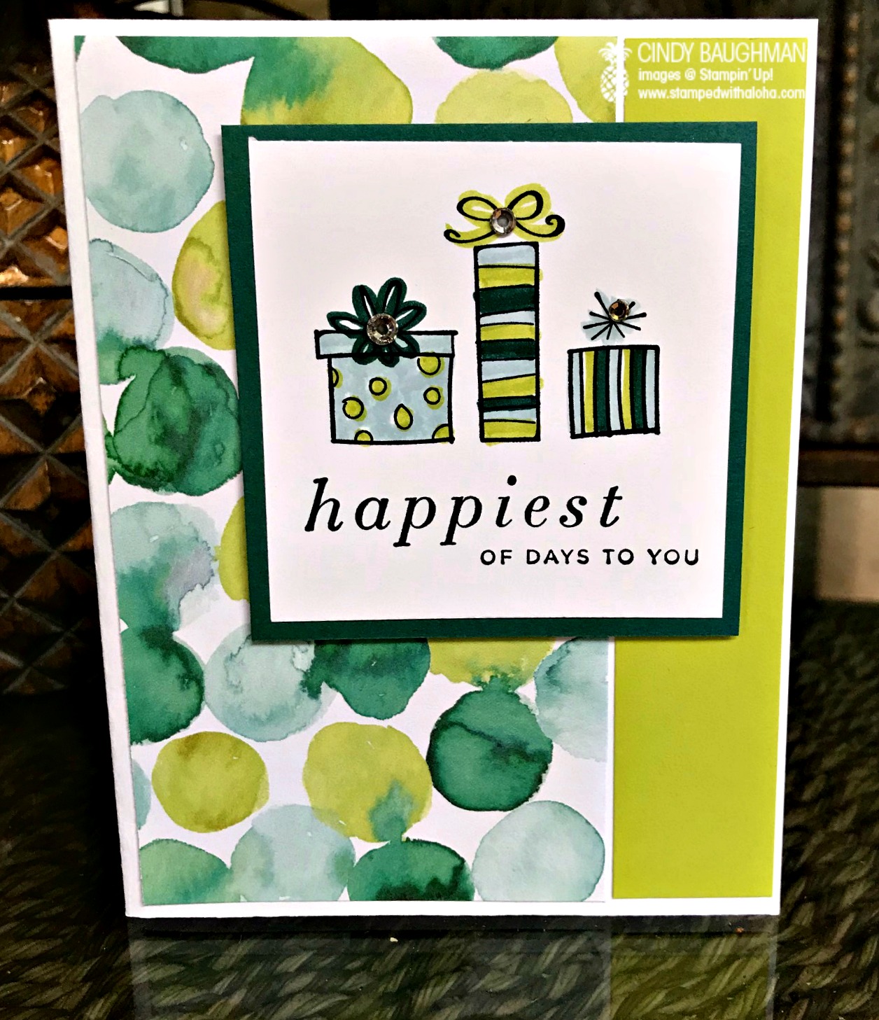 Happiest of Days Birthday Card - www.stampedwithaloha.com