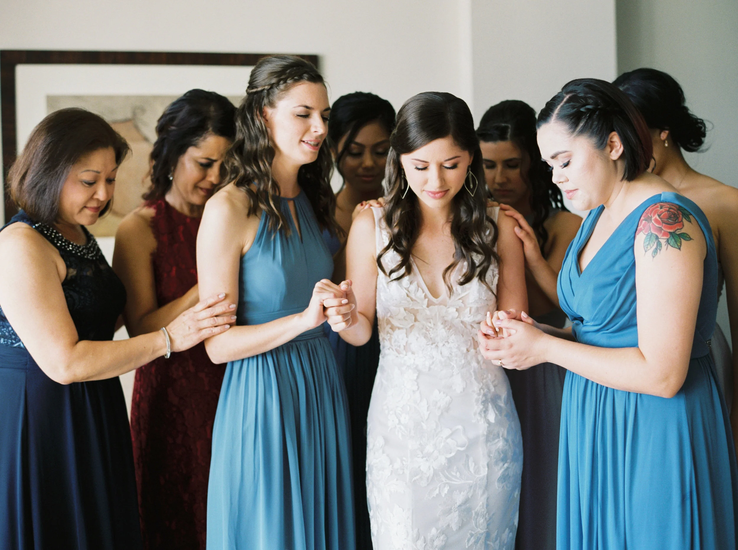 Praying before the wedding