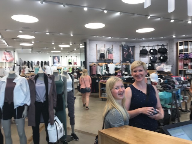 Shopping at the largest Lululemon