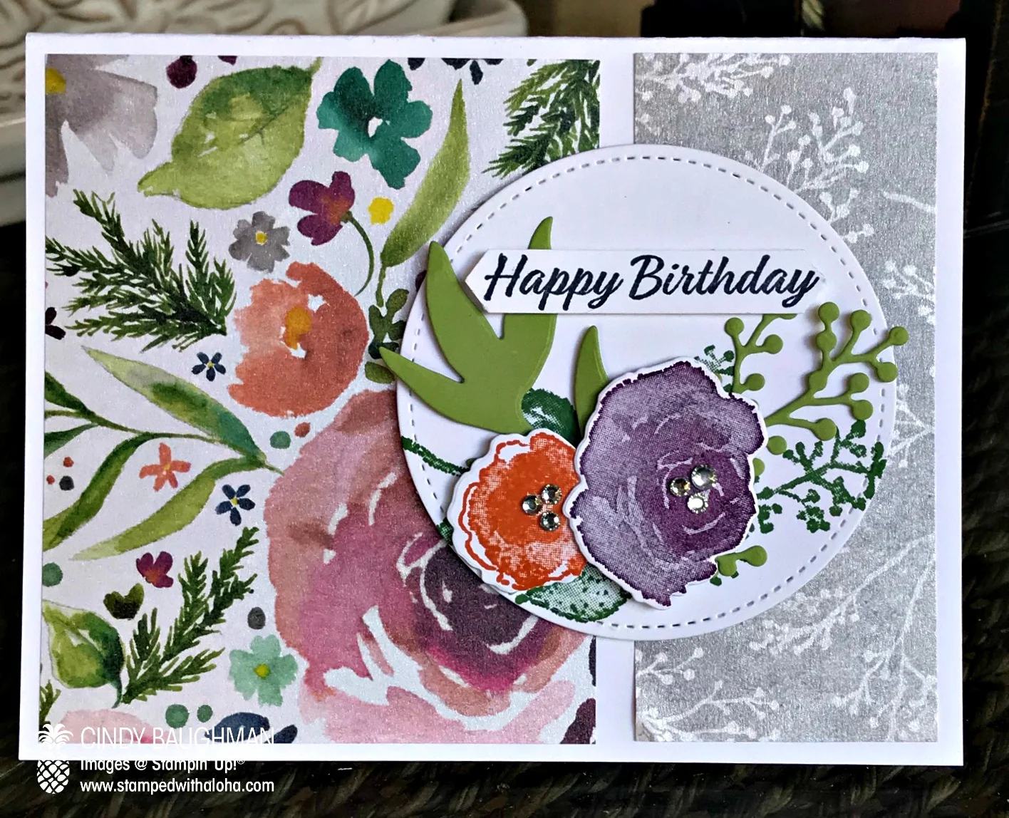 Frosted Floral Birthday Card - www.stampedwithaloha.com
