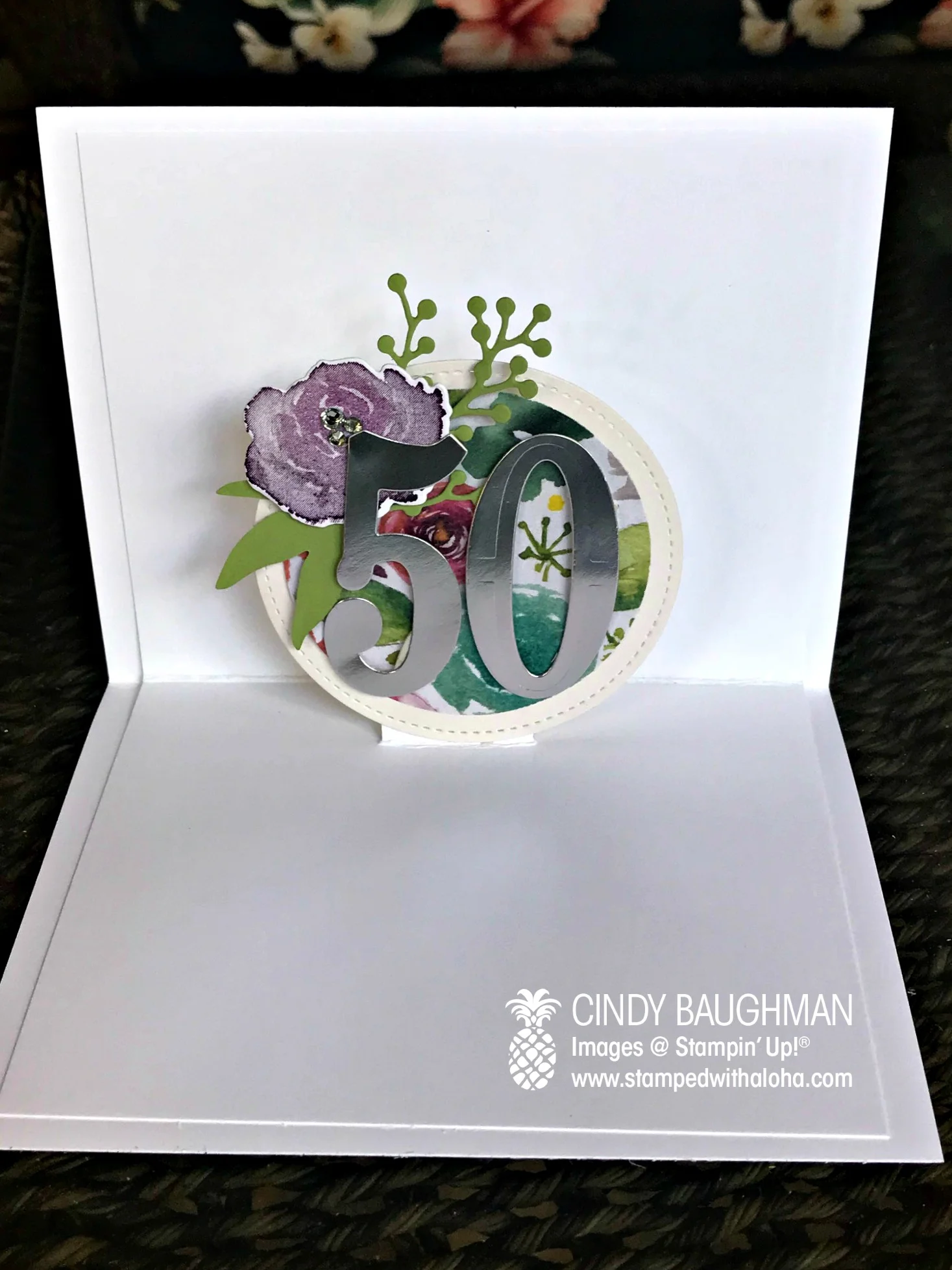 Frosted Floral Birthday Card (inside)