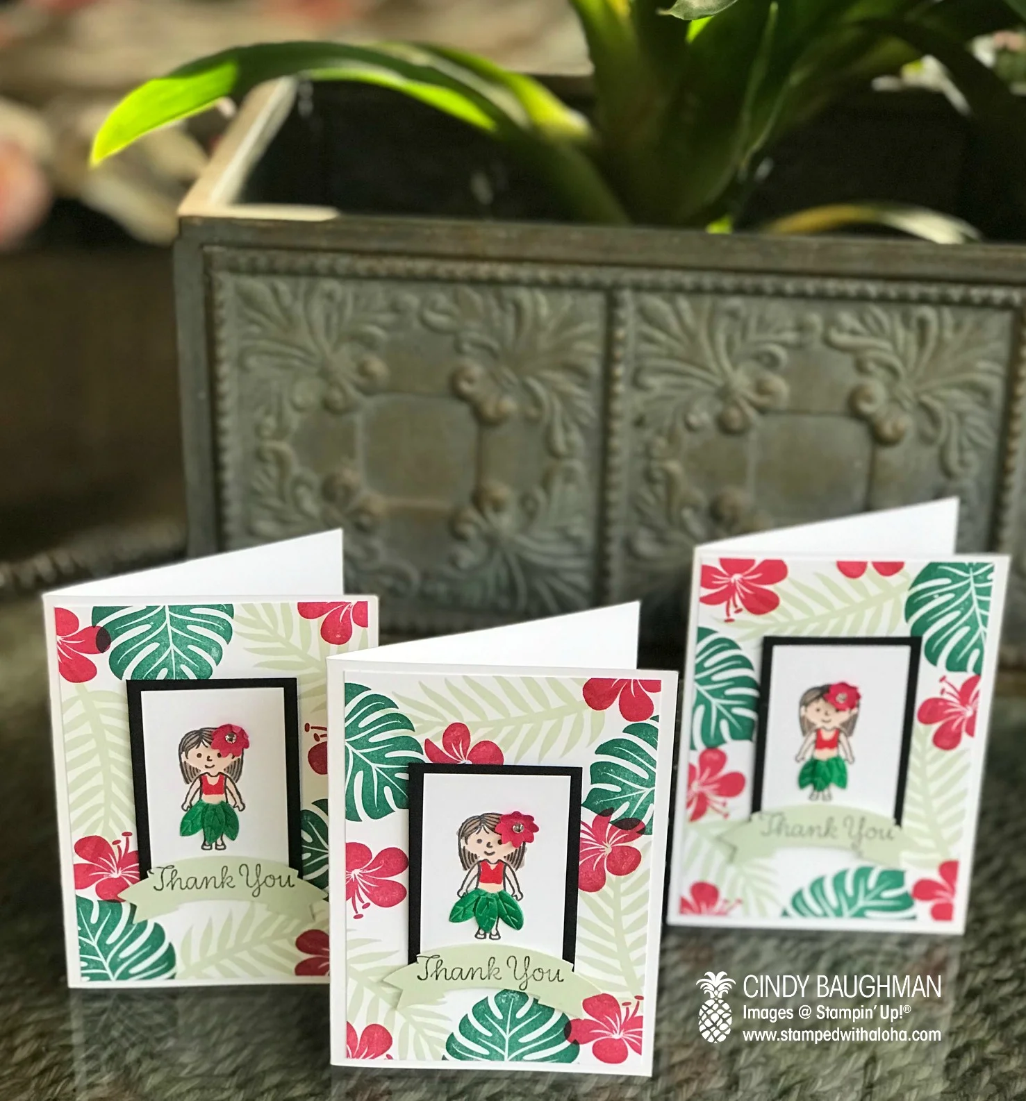 Hula Girl Thank You Cards