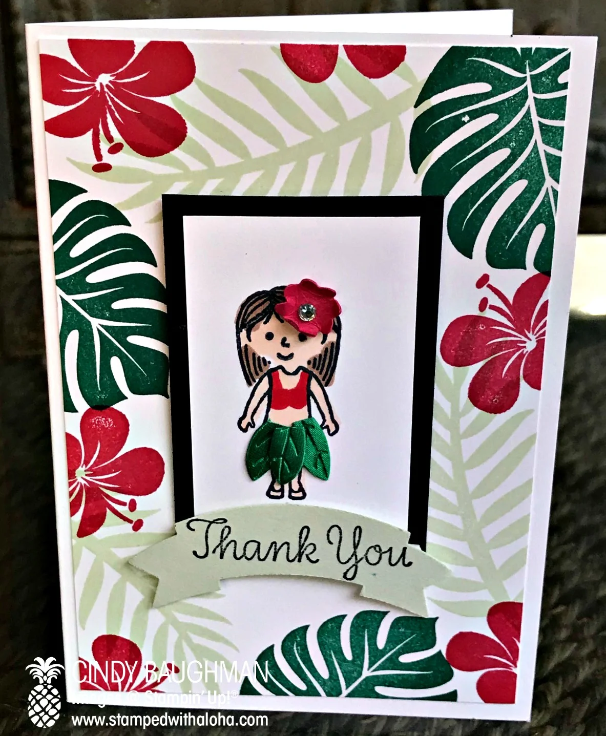 Hula Girl Thank You Card