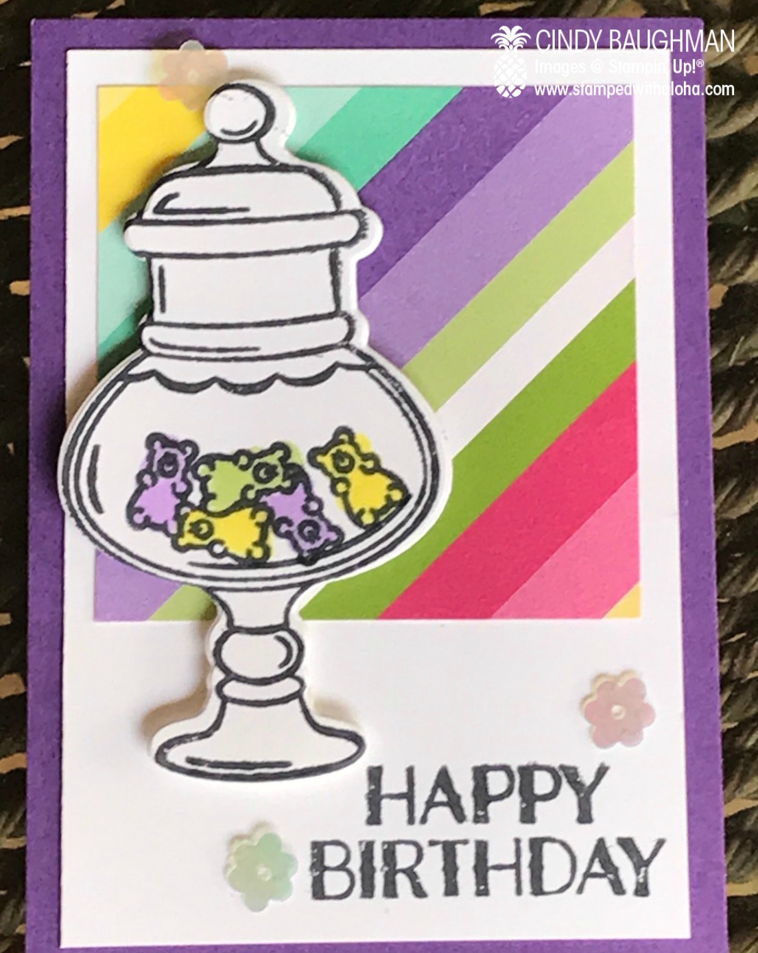 Gummy Bear Card Candy - stampedwithaloha.com